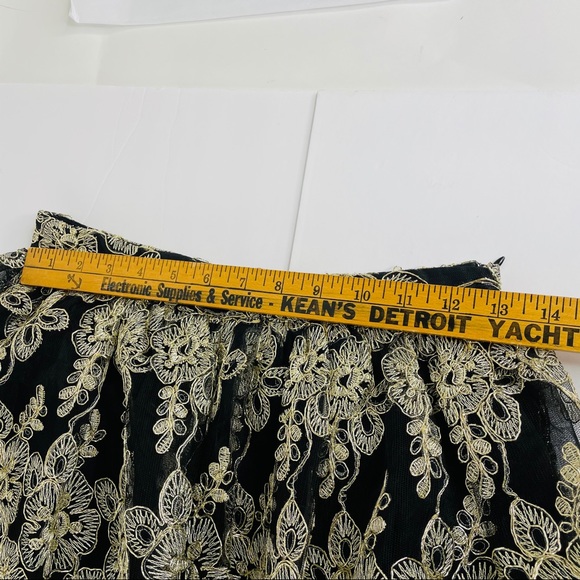 ALYTHEA Black with Gold Embroidery Small Skirt - Picture 5 of 12